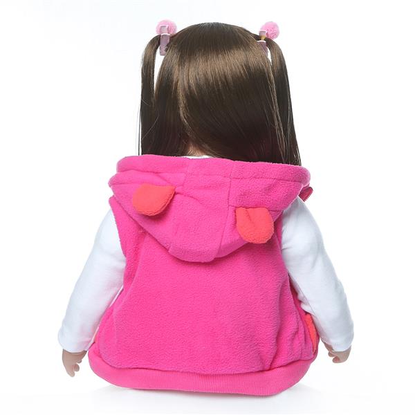 24" Beautiful Simulation Baby Long Hair Girl Wearing a Deer Dress Doll