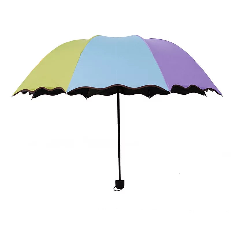 Women Parasol Rainbow Three-Folding Umbrella
