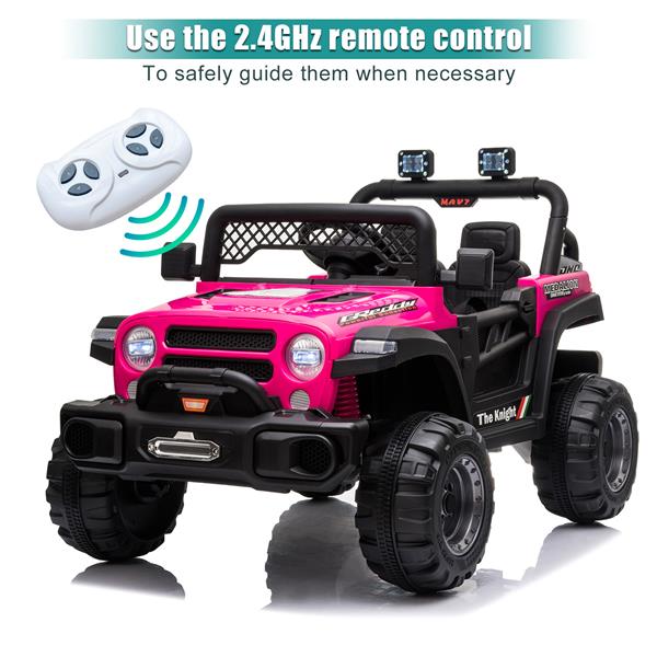 BBH-016 Dual Drive 12V 4.5A.h with 2.4G Remote Control off-road Vehicle Rose Red