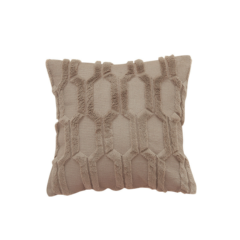 Geometric Chain Solid Plush Sofa Pillowcase