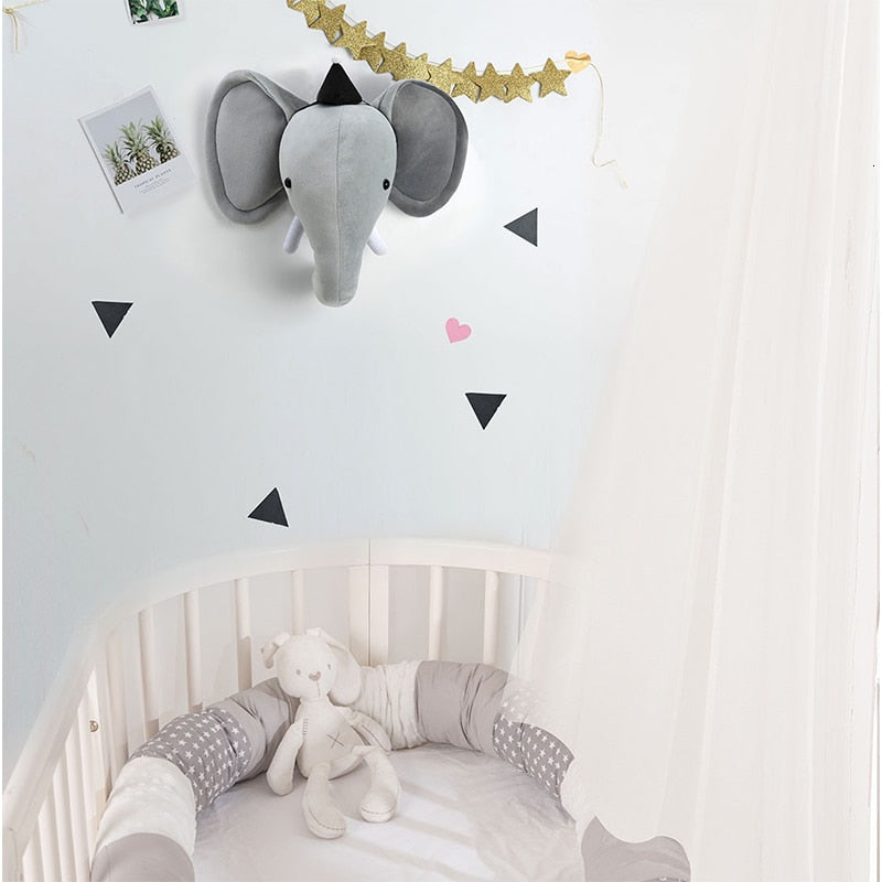 Cabezas de animales 3D, elefante, ciervo, unicornio, cabeza para habitación de niños, guardería