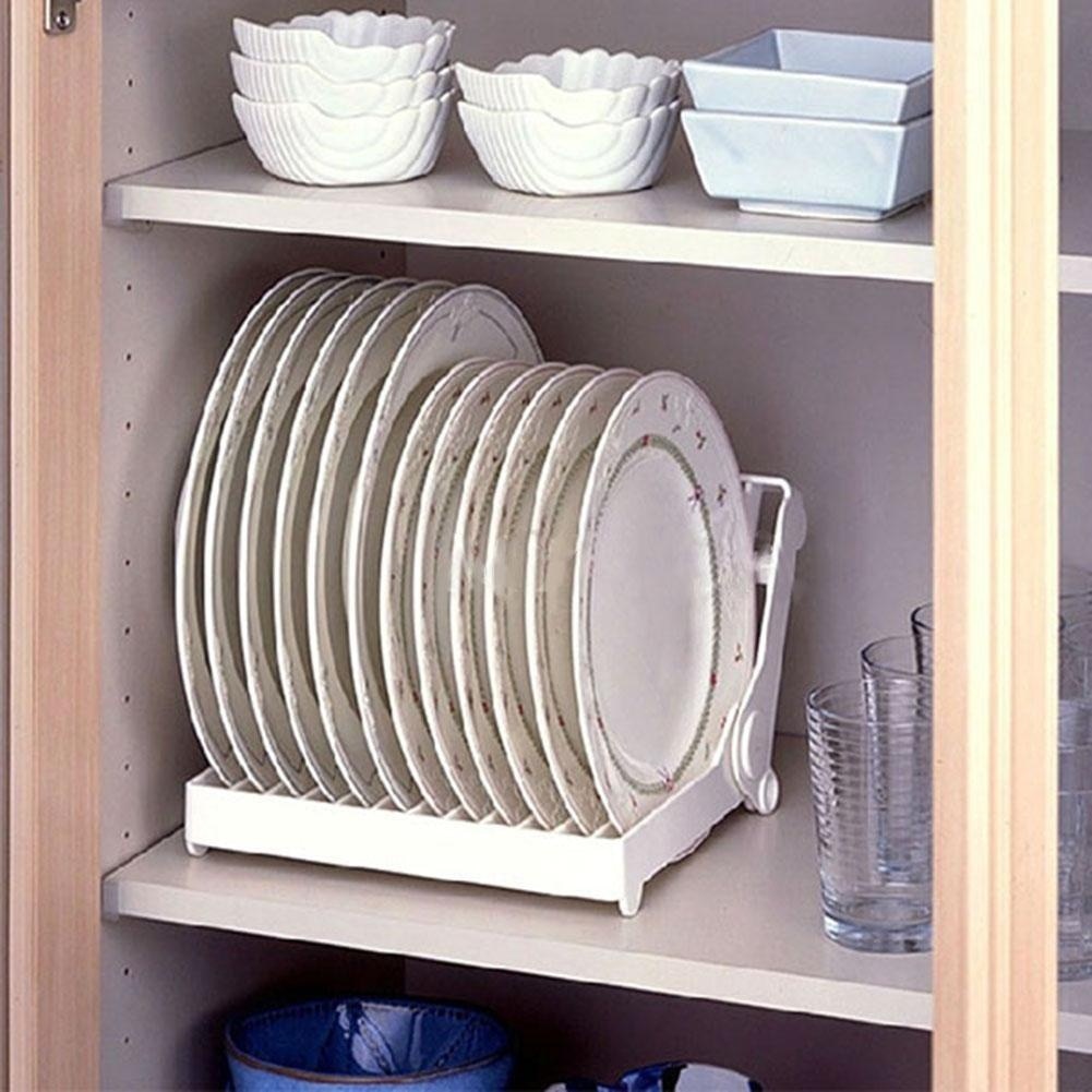Kitchen Fold-able Dish Plate Organizer