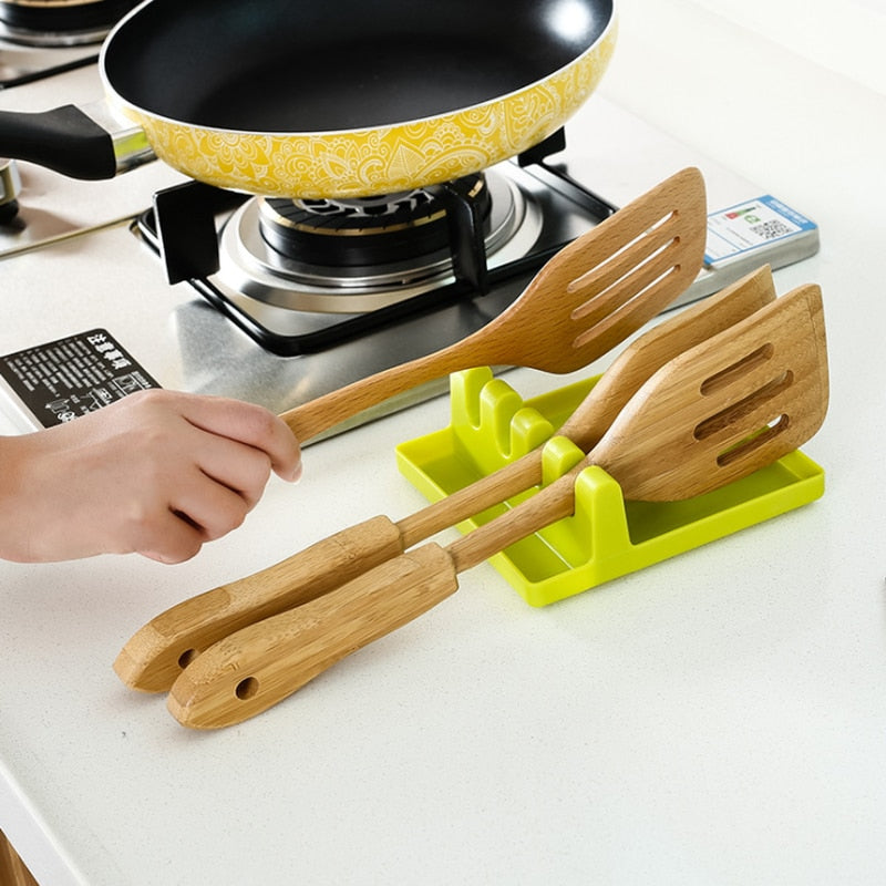 Estante de cuchara de silicona para utensilios de cocina