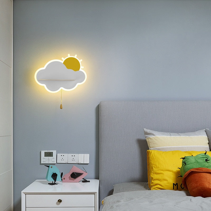 Lámpara de pared LED moderna para niños con interruptor Aplique de metal