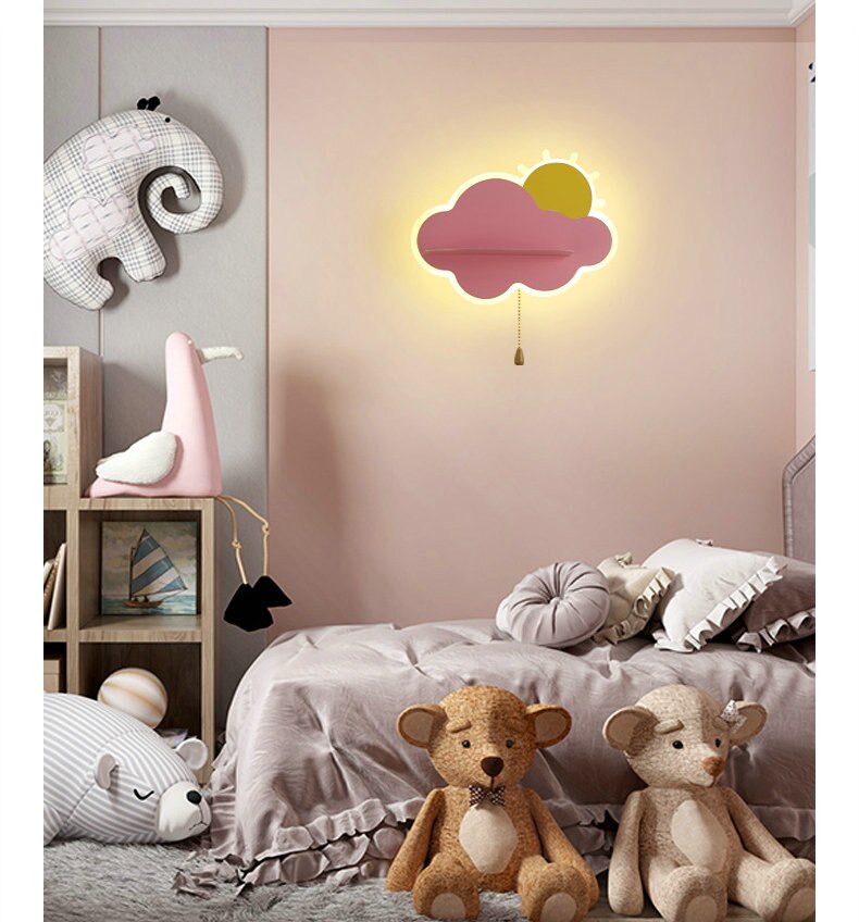 Modern LED Children Wall Lamp with Switch Metal Sconce