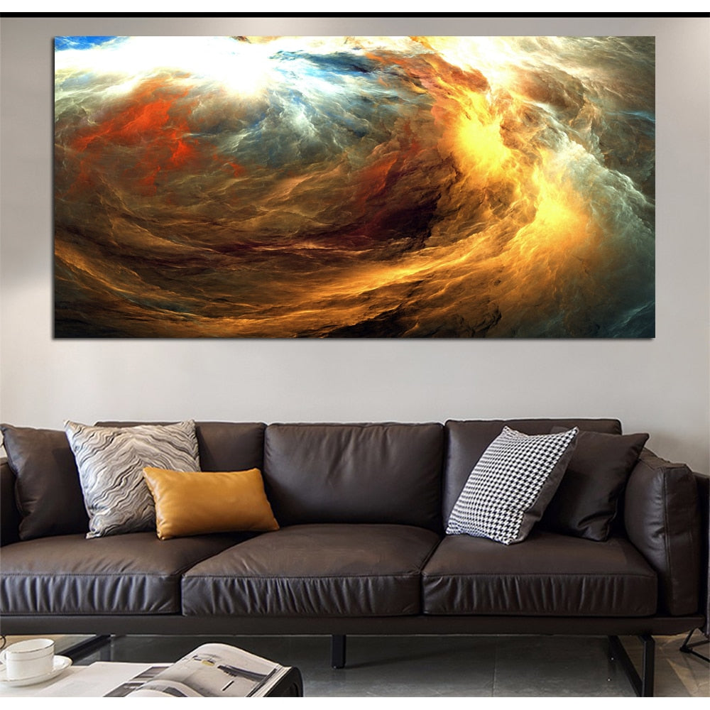 Wall Art Prints Poster Cloud Abstract Colorful Landscape Canvas