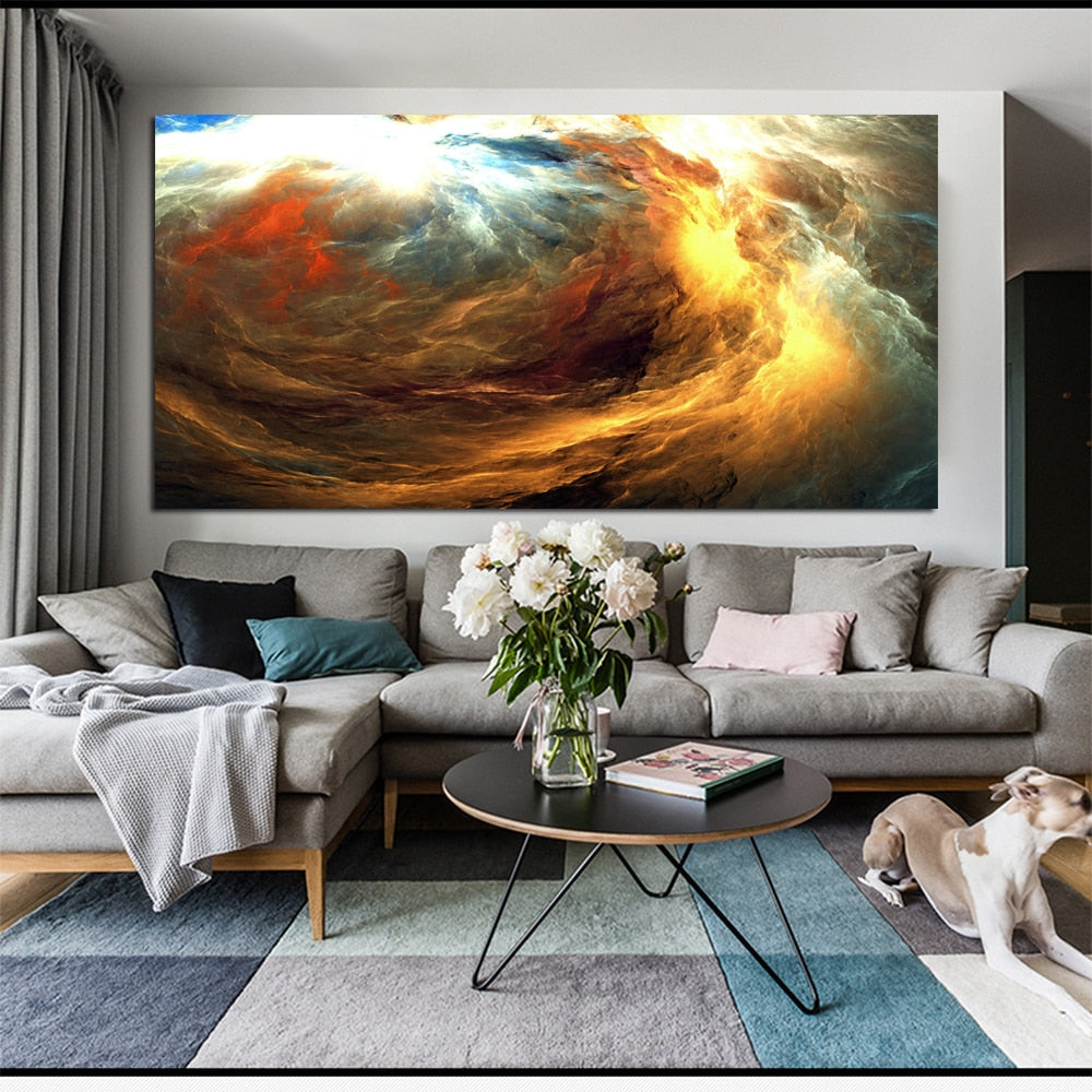 Wall Art Prints Poster Cloud Abstract Colorful Landscape Canvas